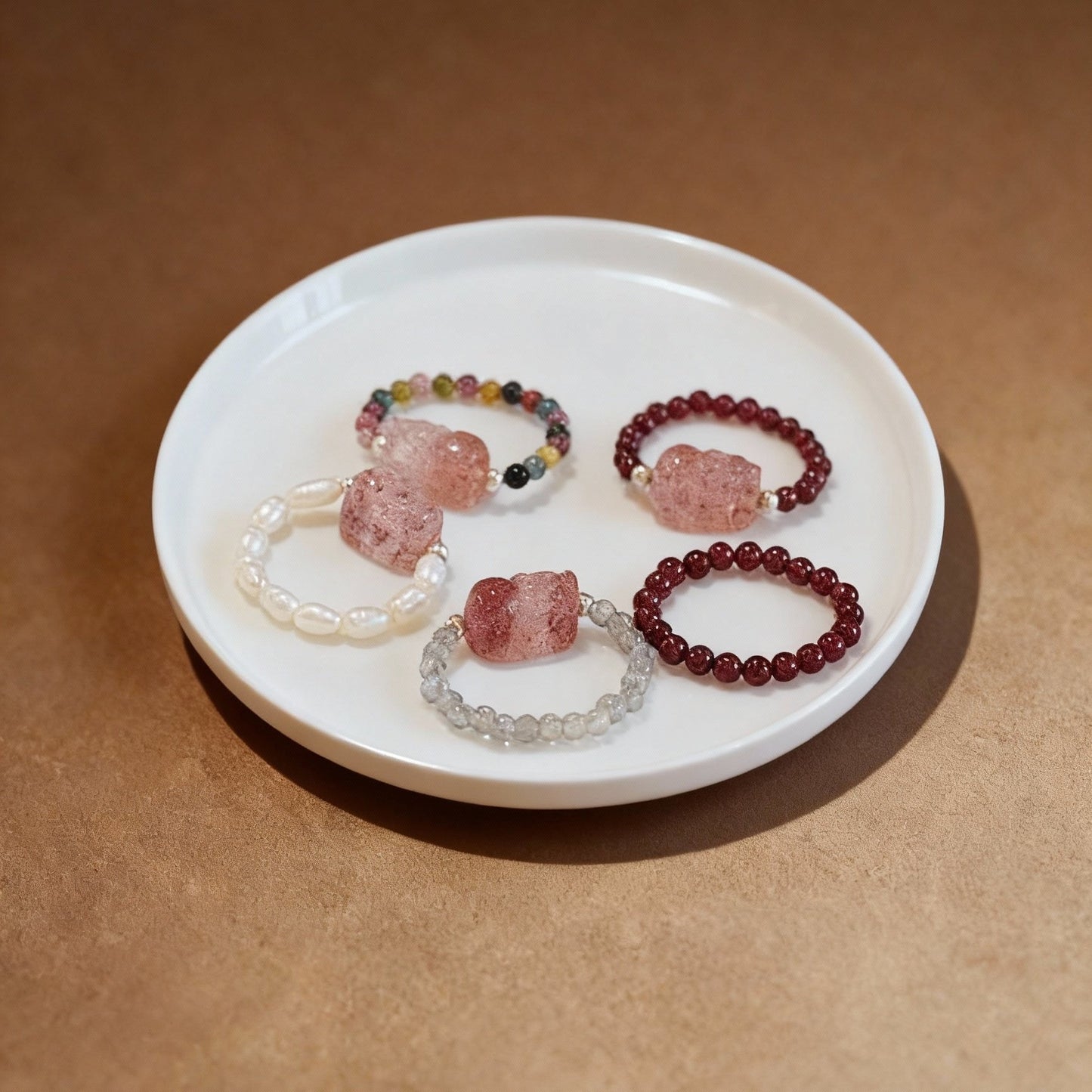 Natural tourmaline Pixiu ring with transparent quartz accents