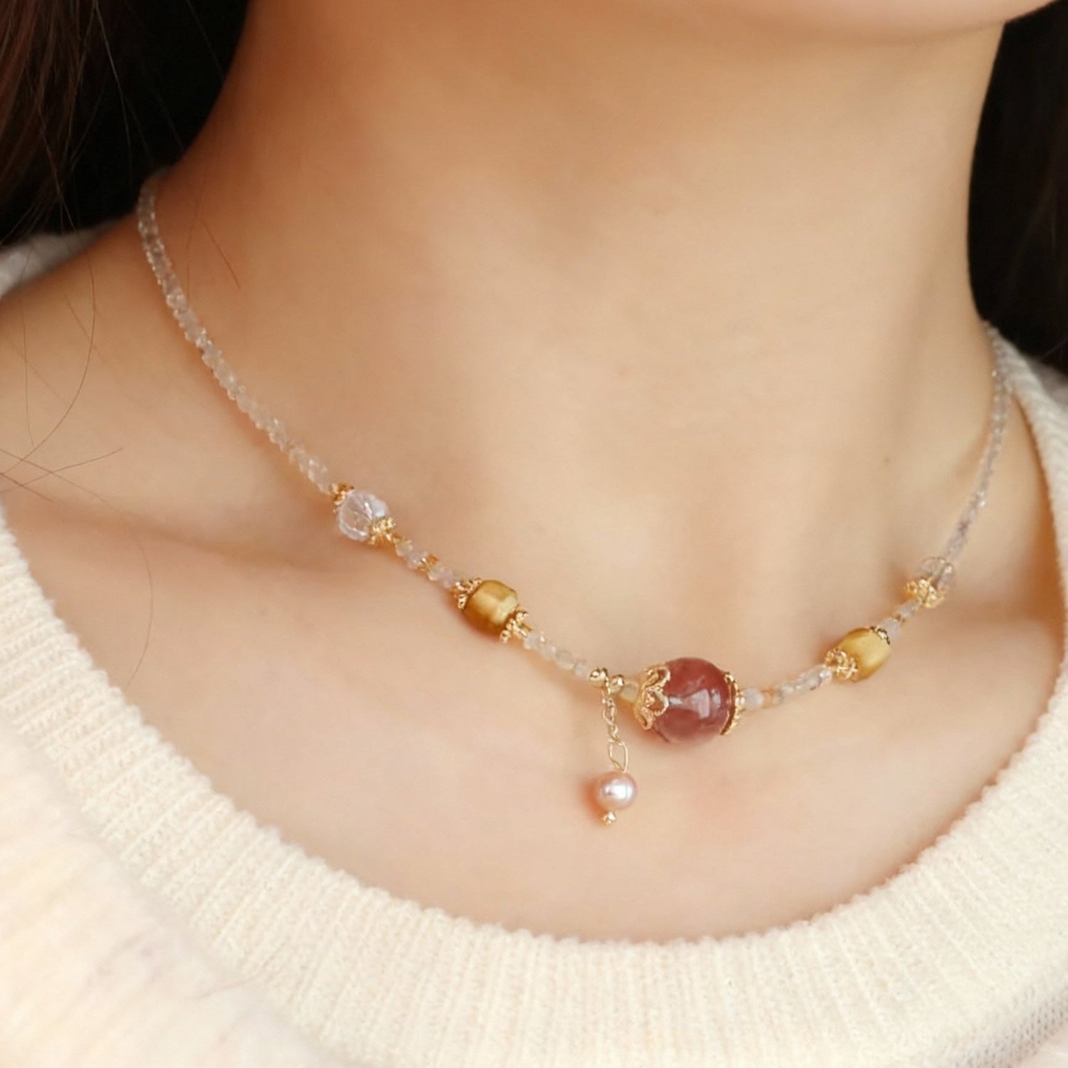 Crystal jewelry necklace