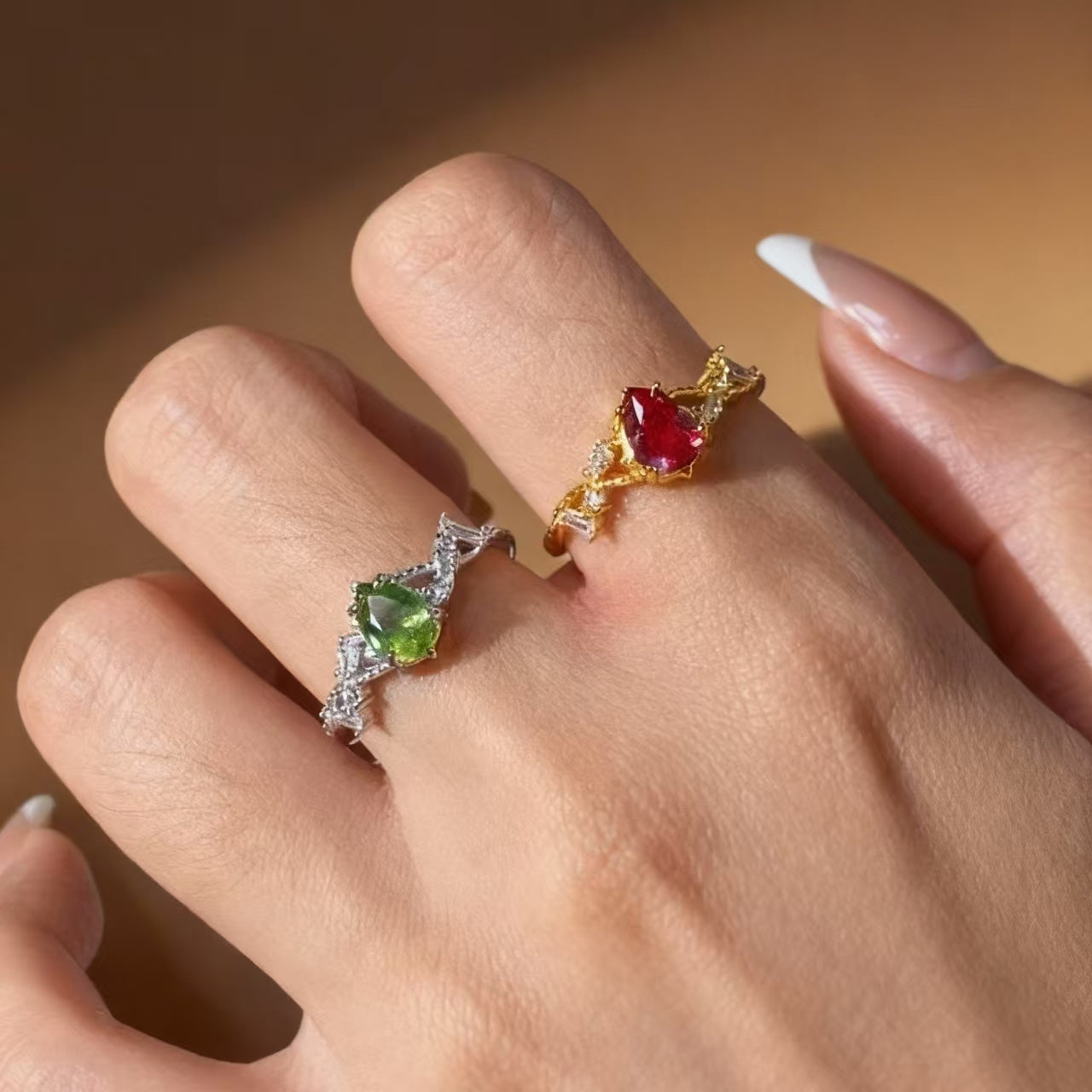 Crystal jewelry rings