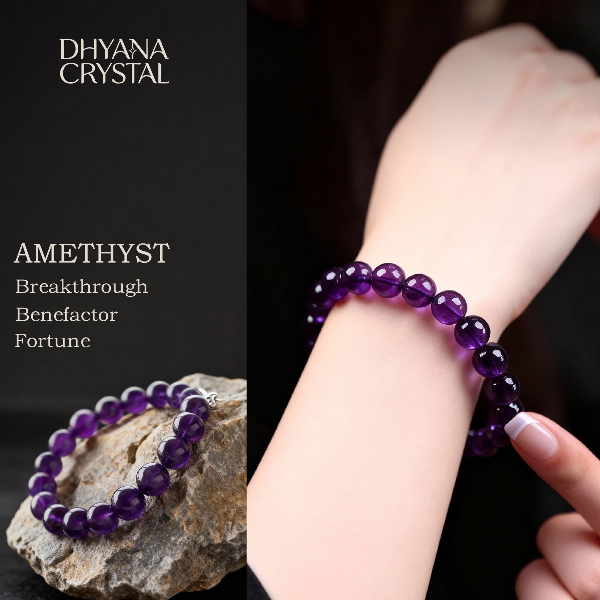 Premium grade natural amethyst bracelet from Uruguayan ore