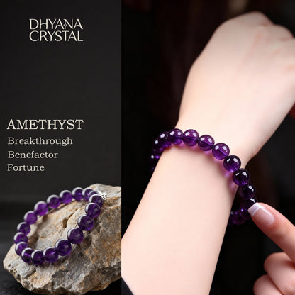 Premium grade natural amethyst bracelet from Uruguayan ore