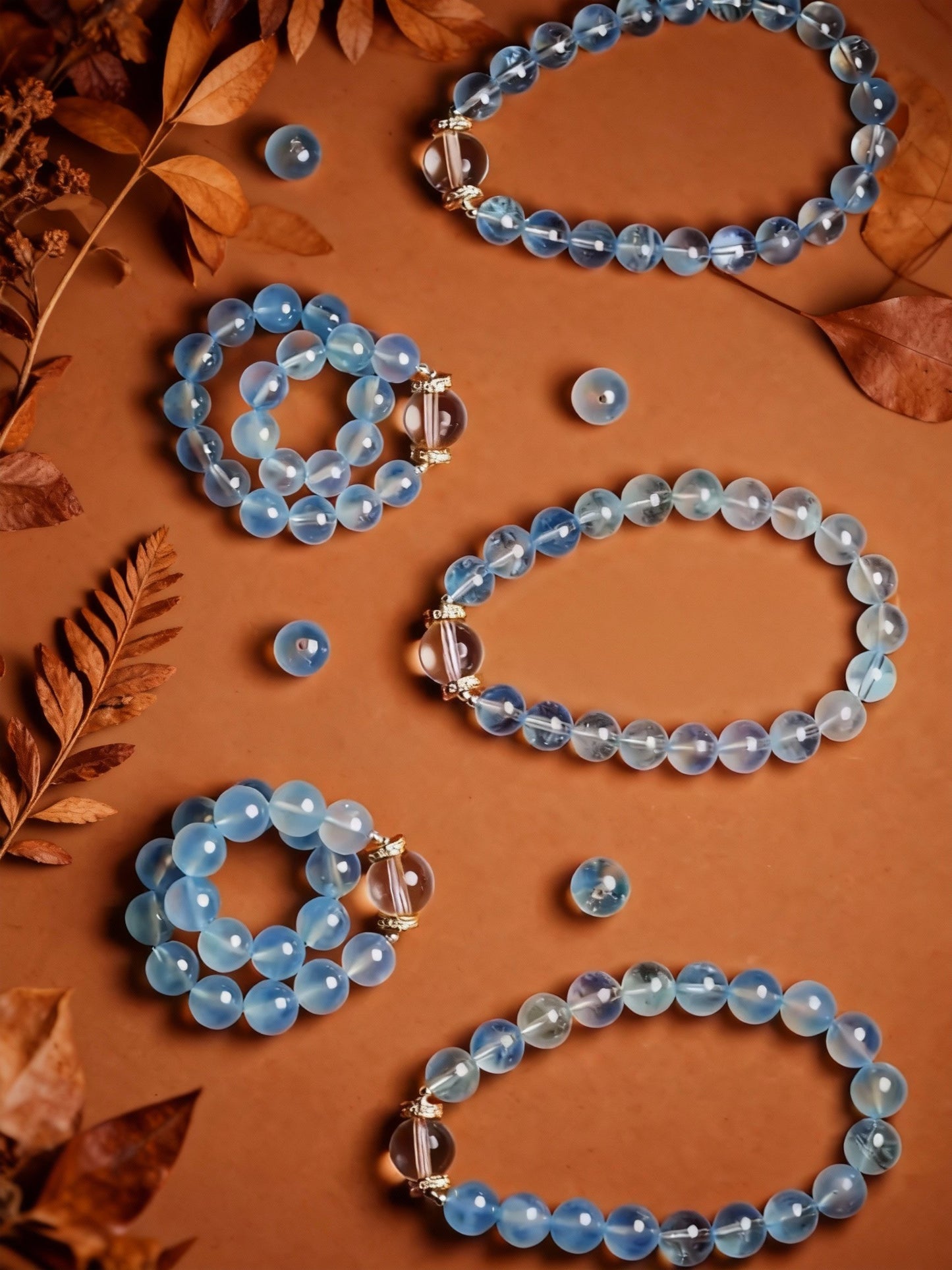 Handcrafted aquamarine and clear quartz jewelry