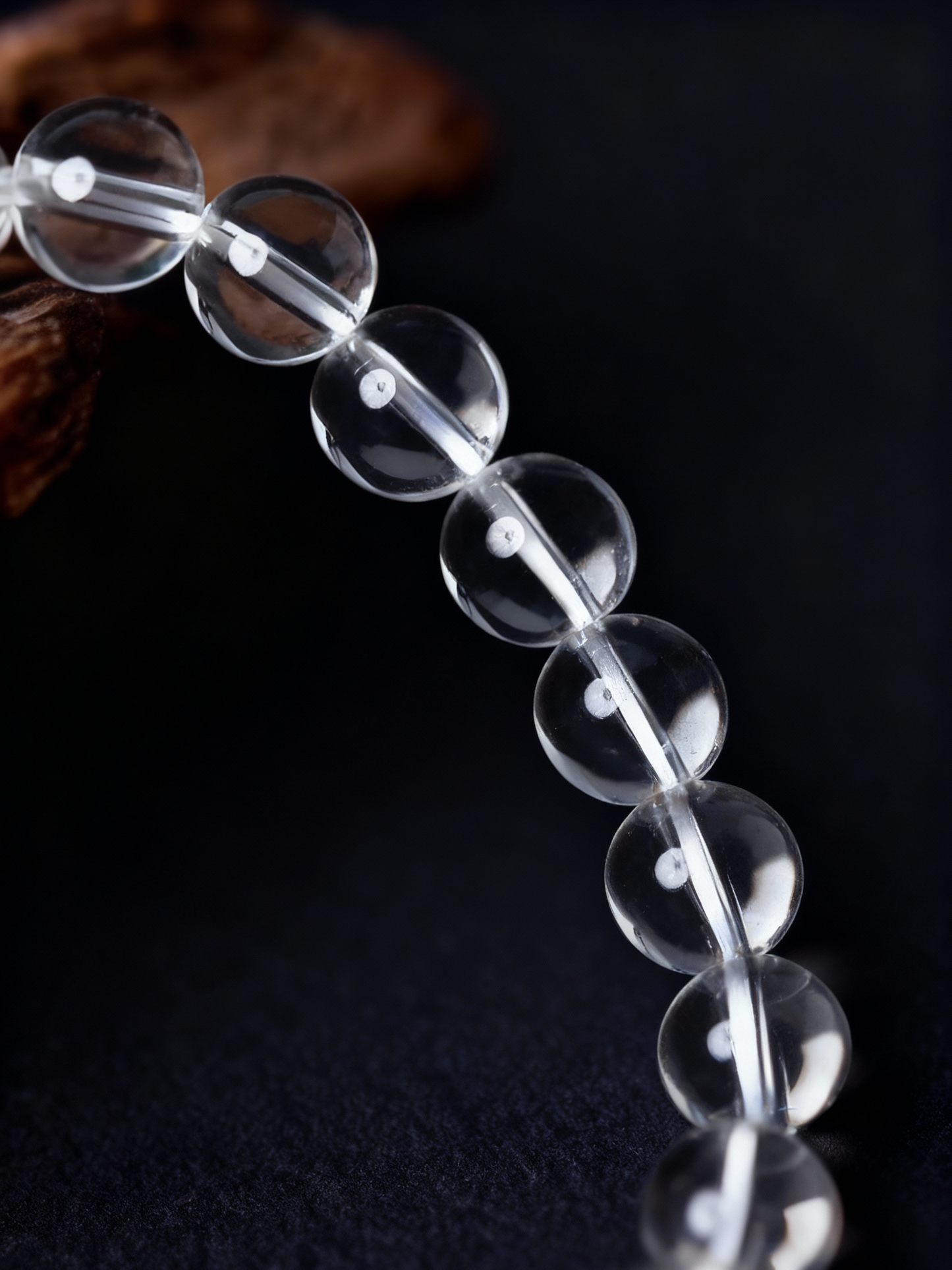 Natural clear quartz crystal bracelet from Brazil