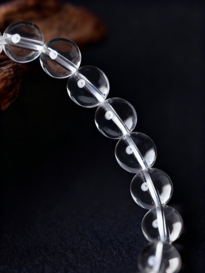 Natural clear quartz crystal bracelet from Brazil