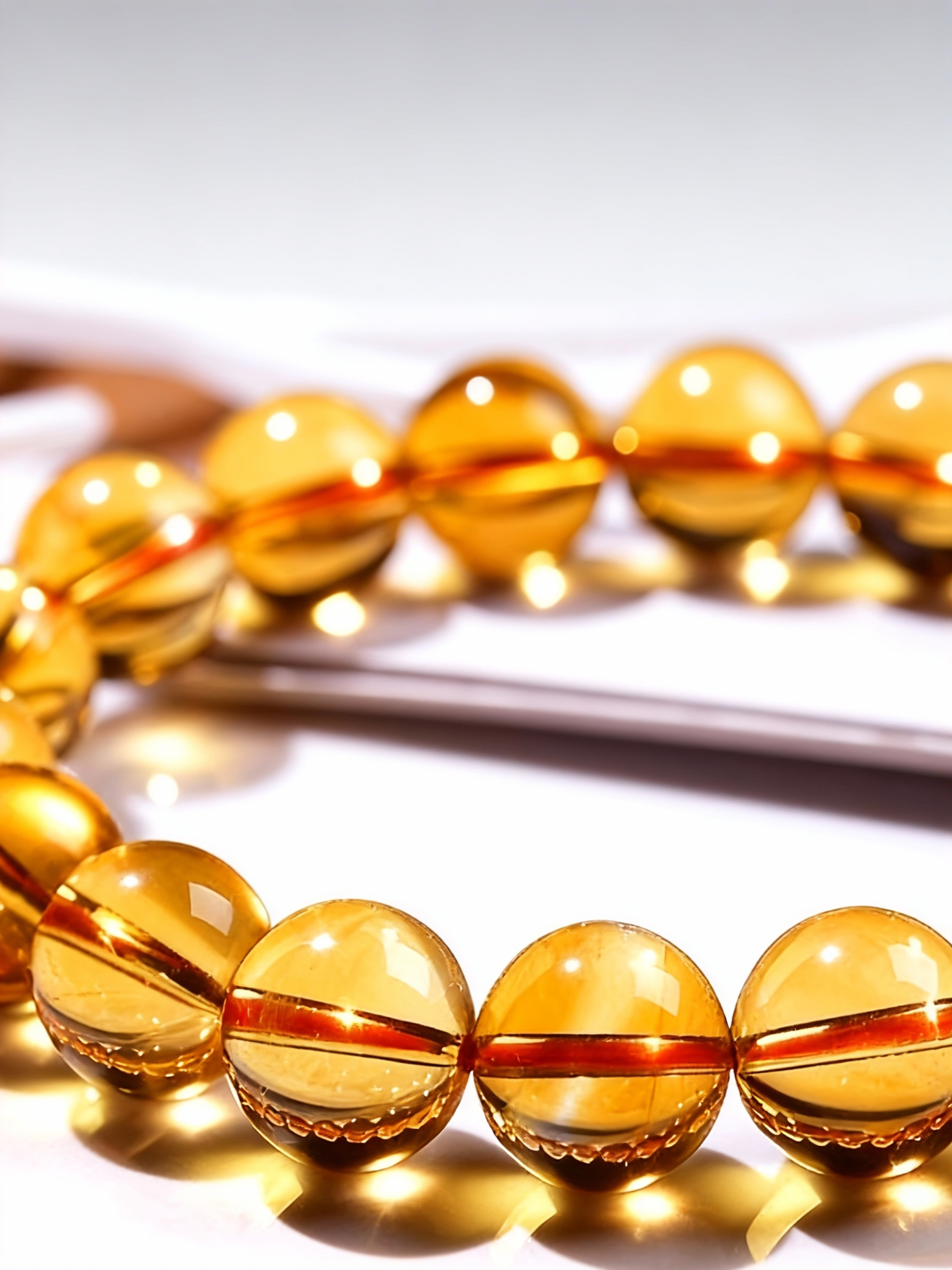 Golden citrine crystal bracelet with natural gemstone clarity