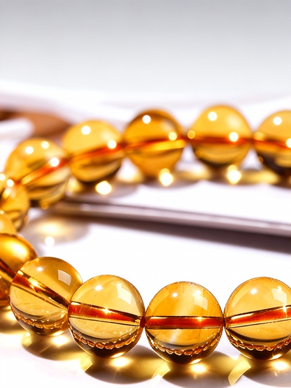 Golden citrine crystal bracelet with natural gemstone clarity