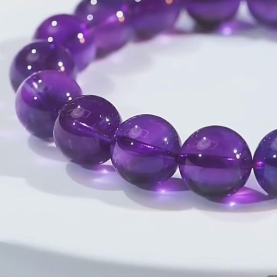Premium grade natural amethyst bracelet from Uruguayan ore