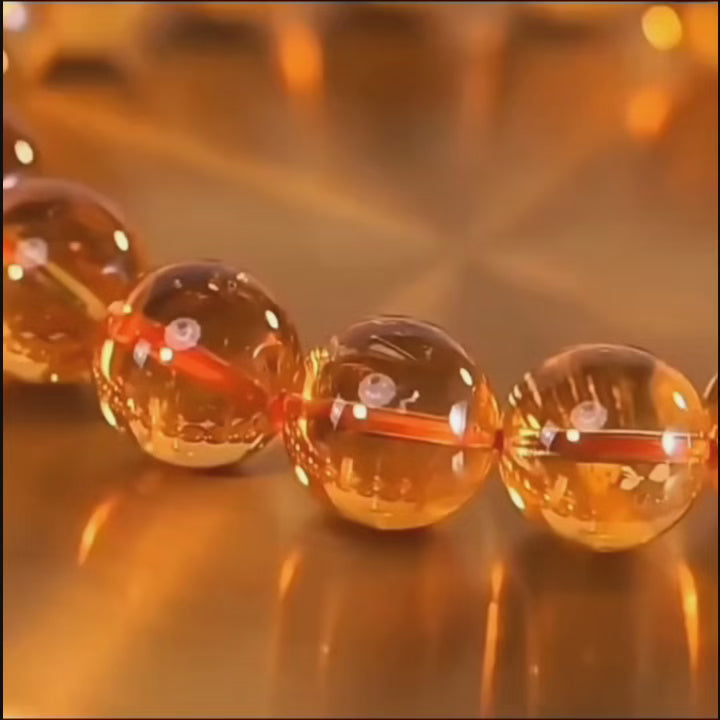 Premium grade natural citrine bracelet with golden yellow beads