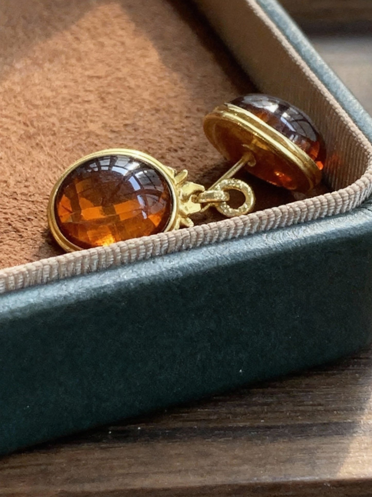 Blood amber necklace with translucent red-orange gemstone pendant