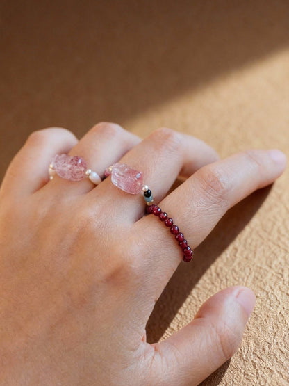 Tourmaline and clear quartz ring featuring Pixiu wealth charm