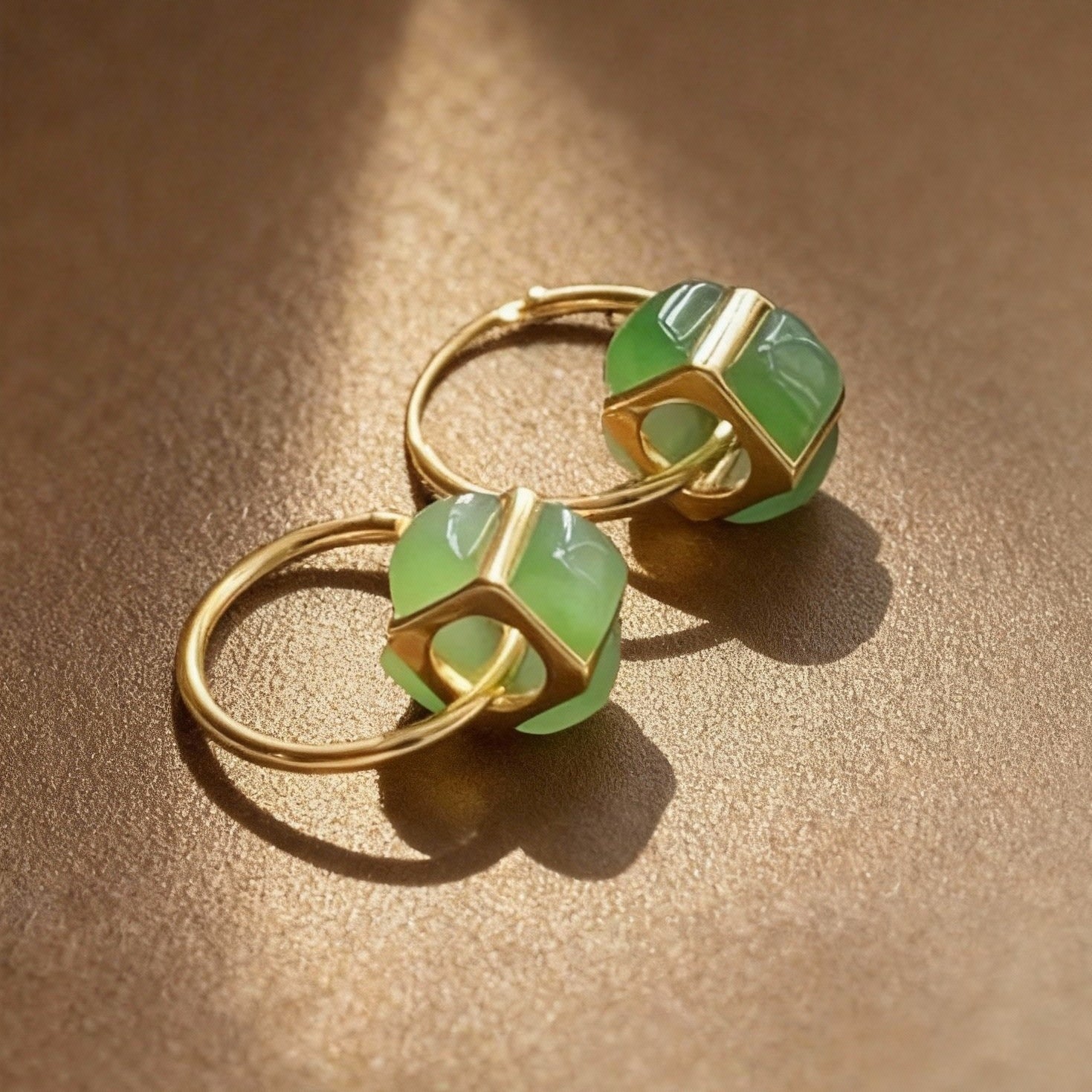 2-in-1 nephrite jade jasper earrings and pendant set