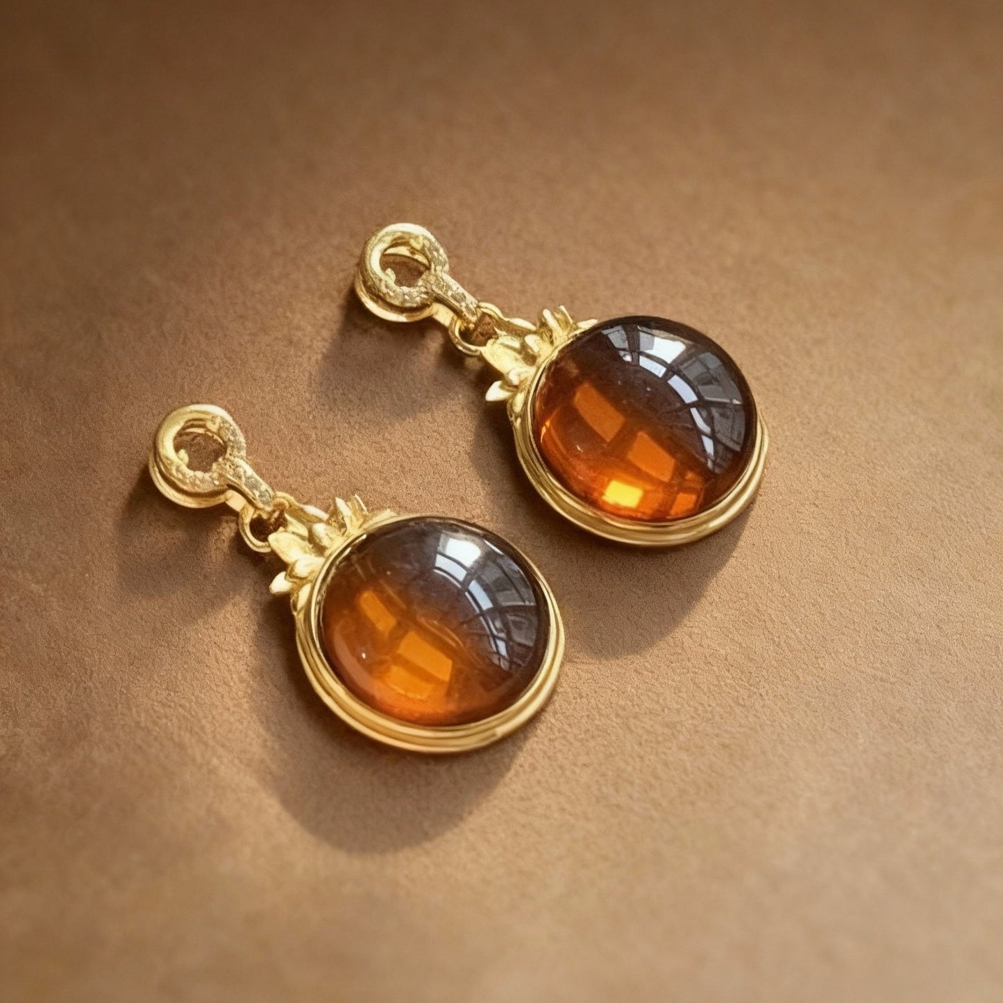 Blood amber pendant necklace with deep red-orange stone