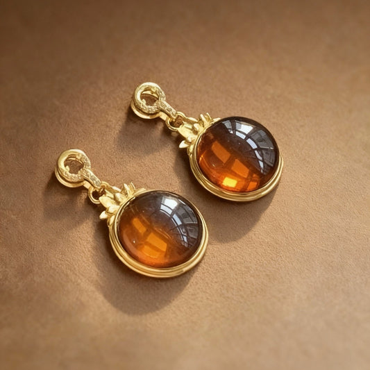 Blood amber pendant necklace with deep red-orange stone