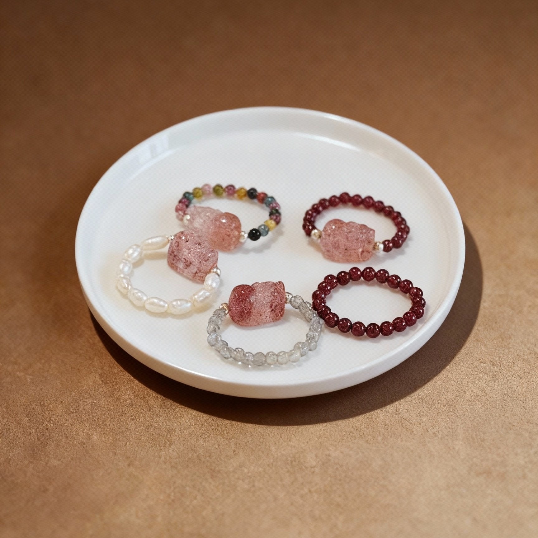 Natural tourmaline Pixiu ring with transparent quartz accents