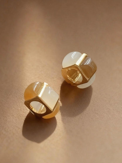 Bicolor nephrite jade earrings and pendant jewelry set