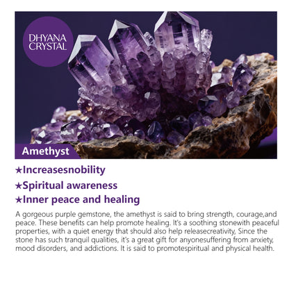 Amethyst and tiger eye necklace with titanium steel components