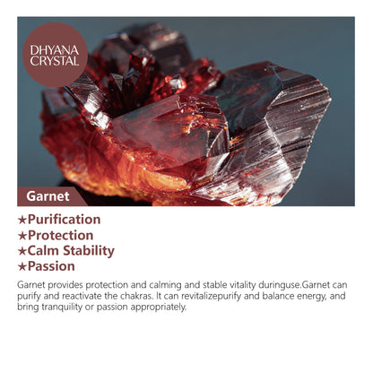 Close-up of rhodolite garnet beads showing deep purple-red color